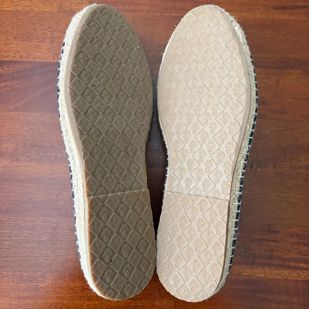 NEW Tommy Bahama Violine Peep Toe Black Espadrille Flat 9